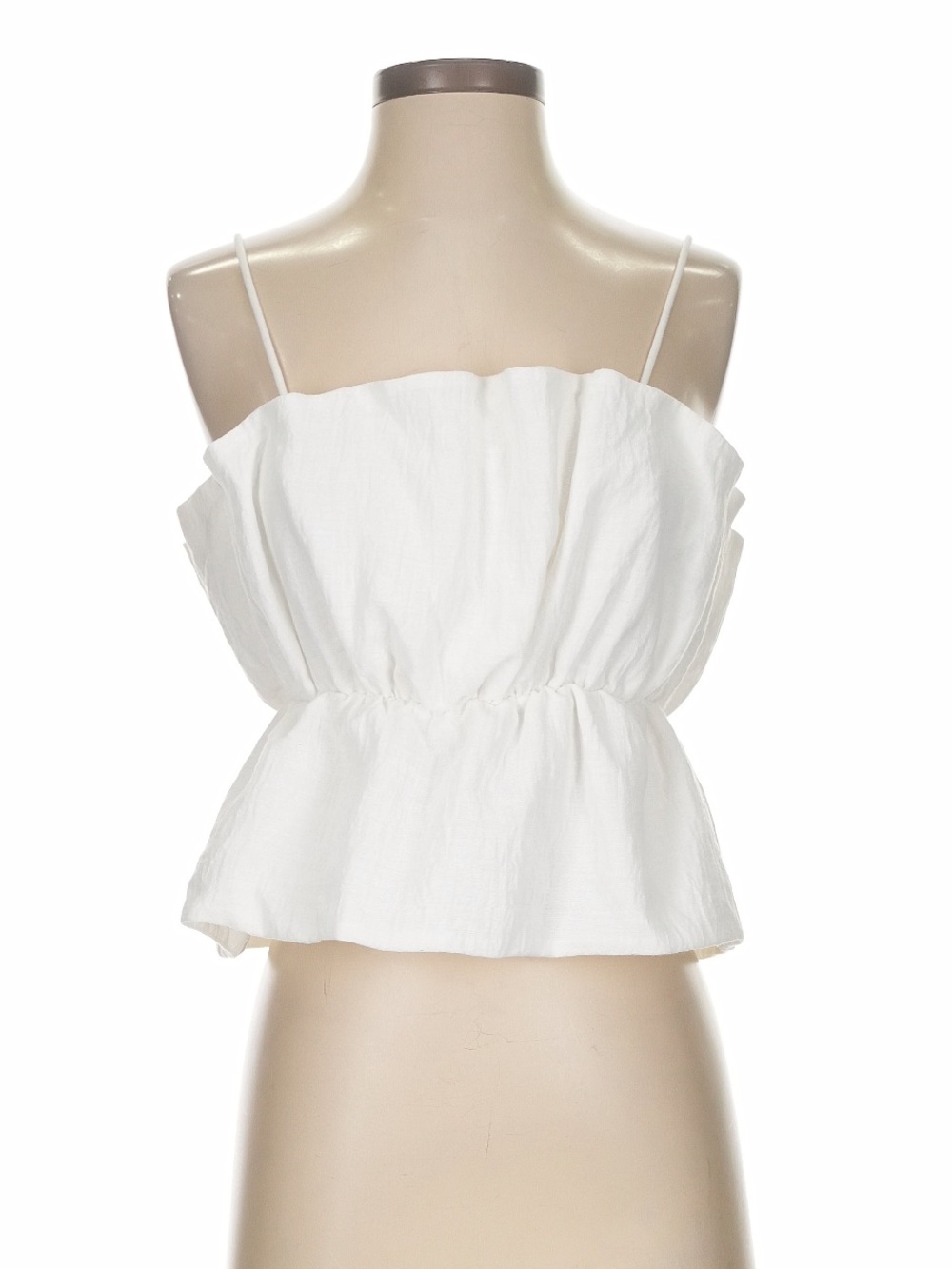 ZARA White Peplum Cropped Cami Tank